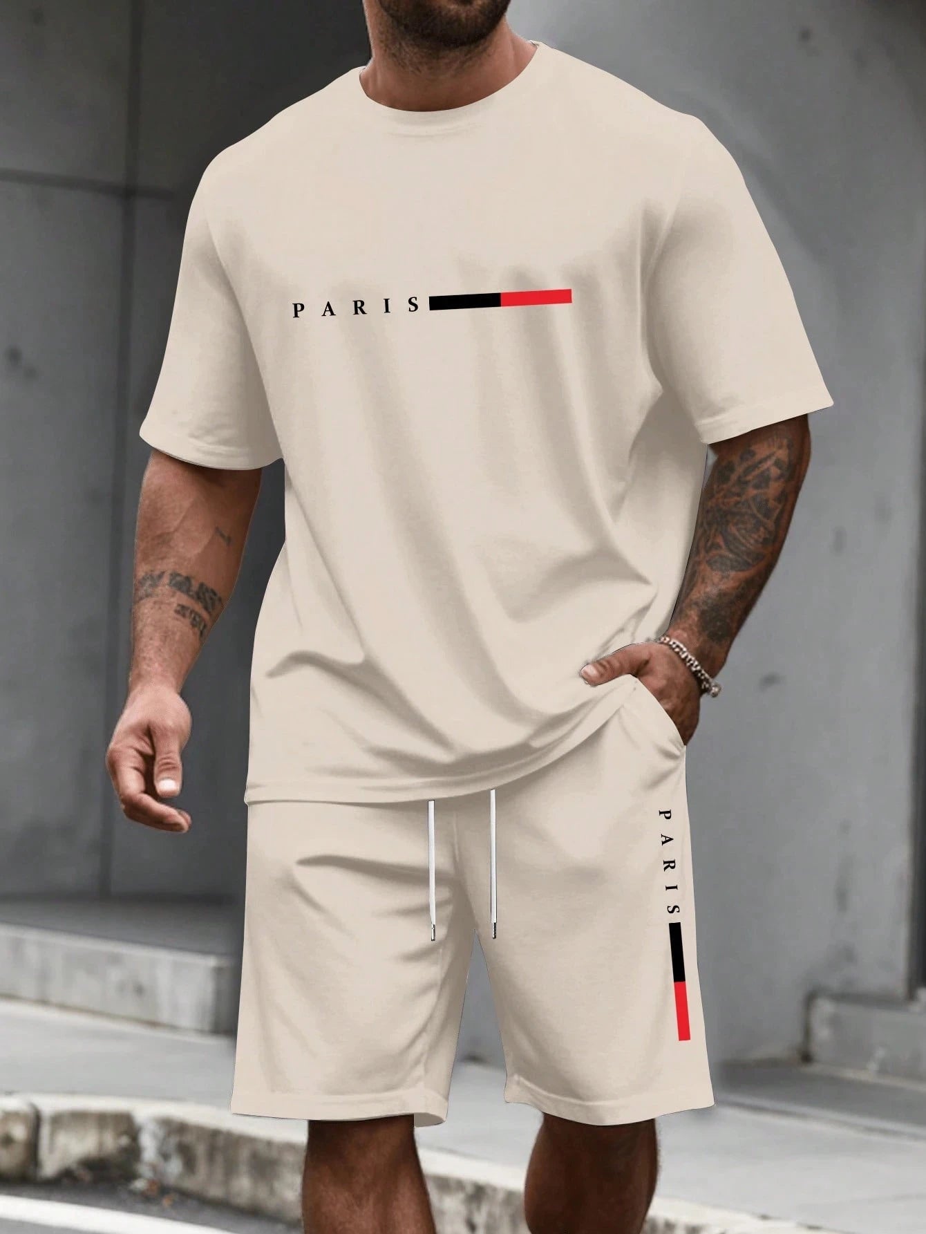 Men's O-Neck T-Shirt & Shorts Casual Set
