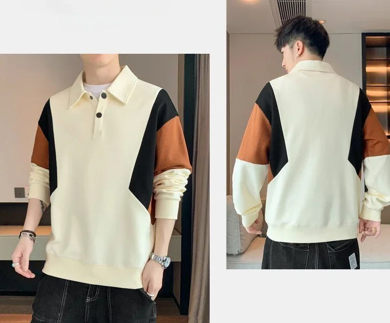 Men's Oversized Polo Sweatshirt