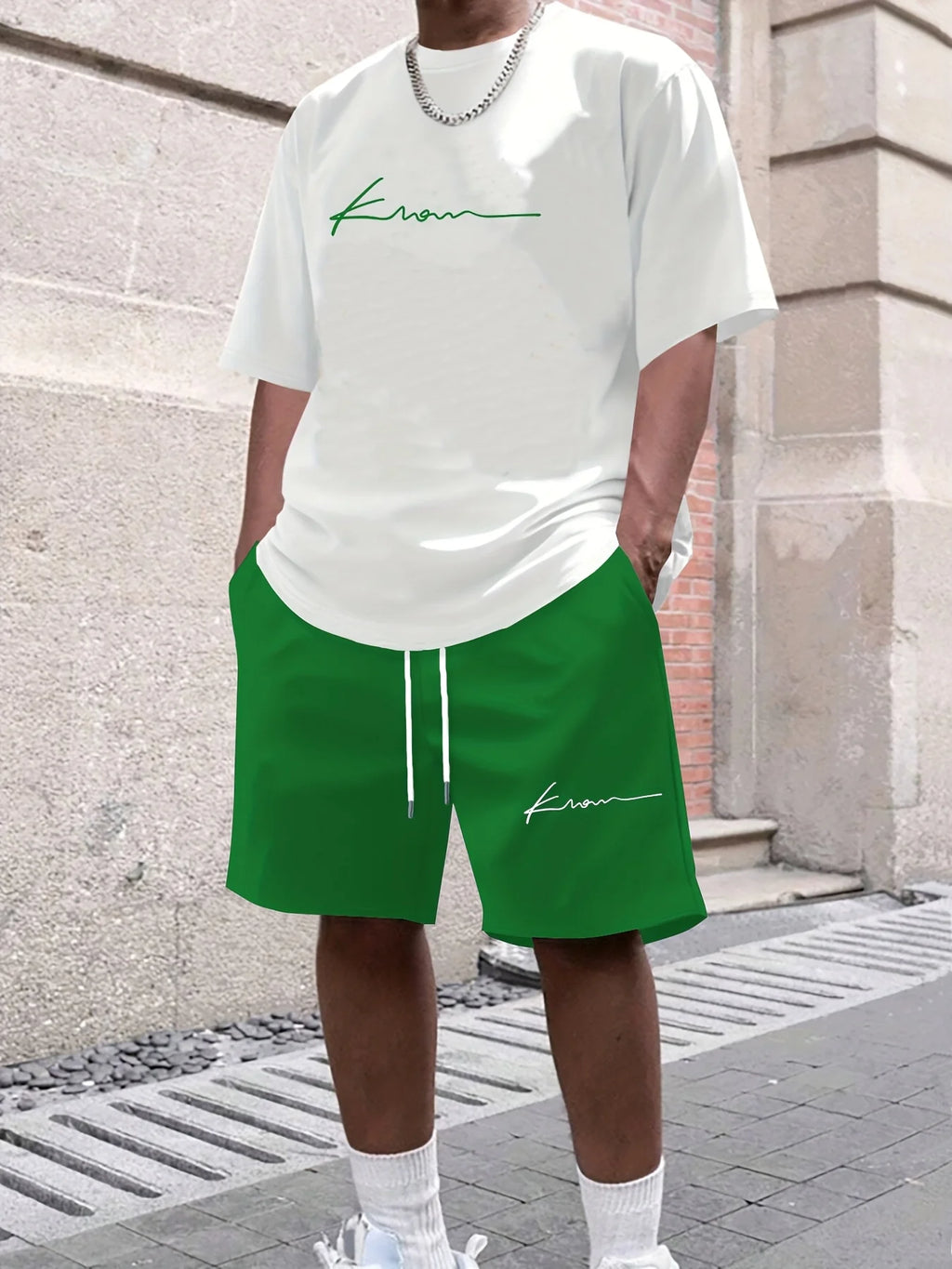 Men's King Print 3D T-Shirt & Shorts Set