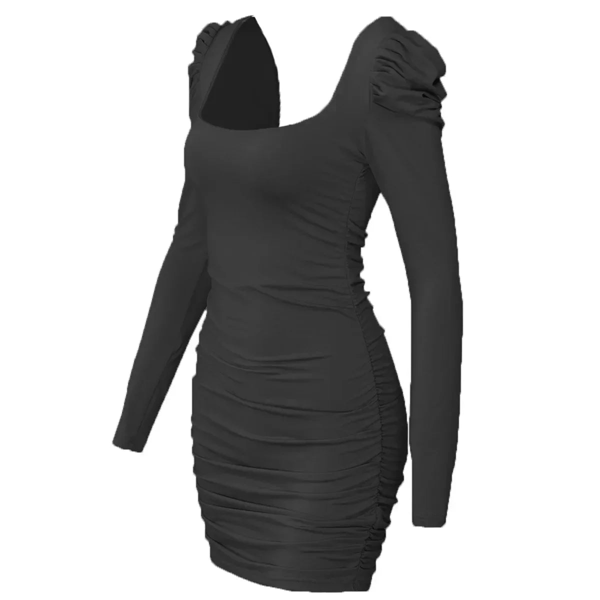 Women's Backless Velvet Stacked-Shoulder Mini Dress