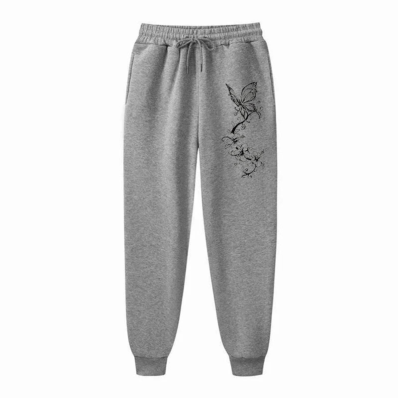 Women's Floral Butterfly Print Jogger Pants