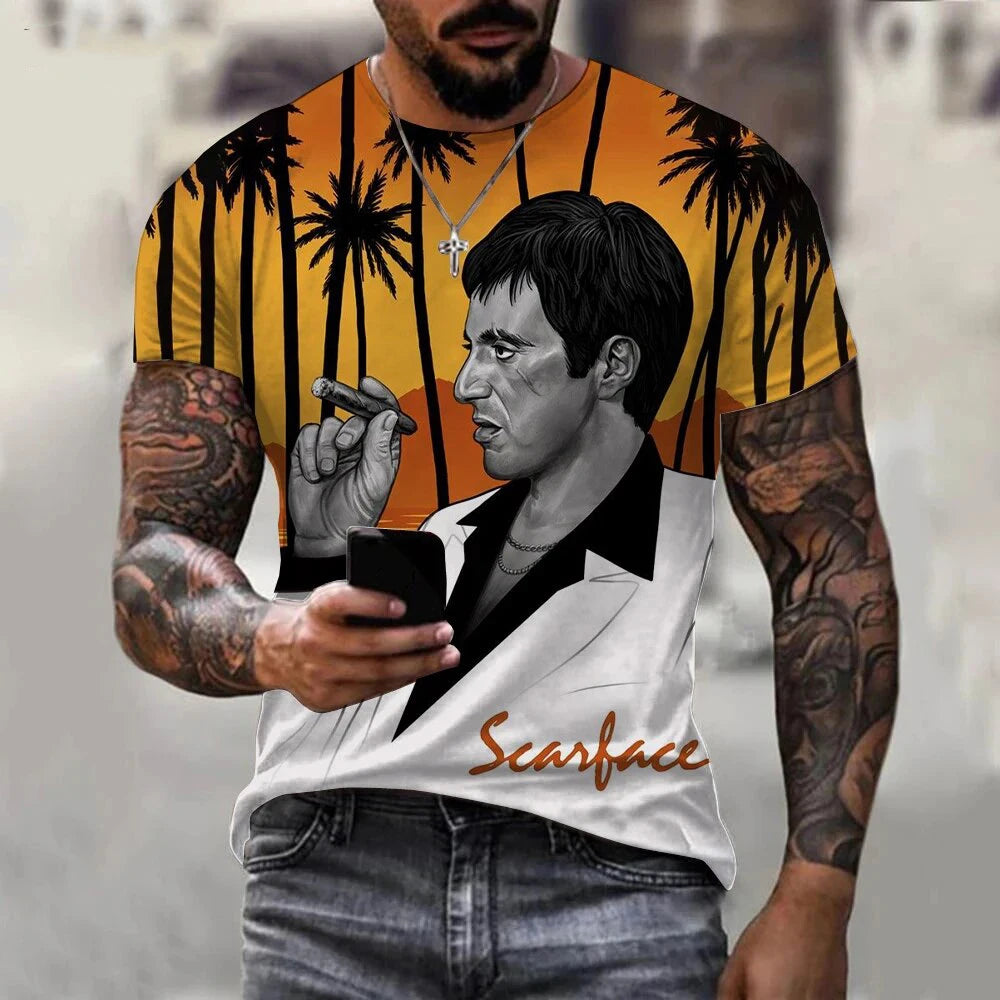 Men's Scarface 3D Print Quick-Dry T-Shirt