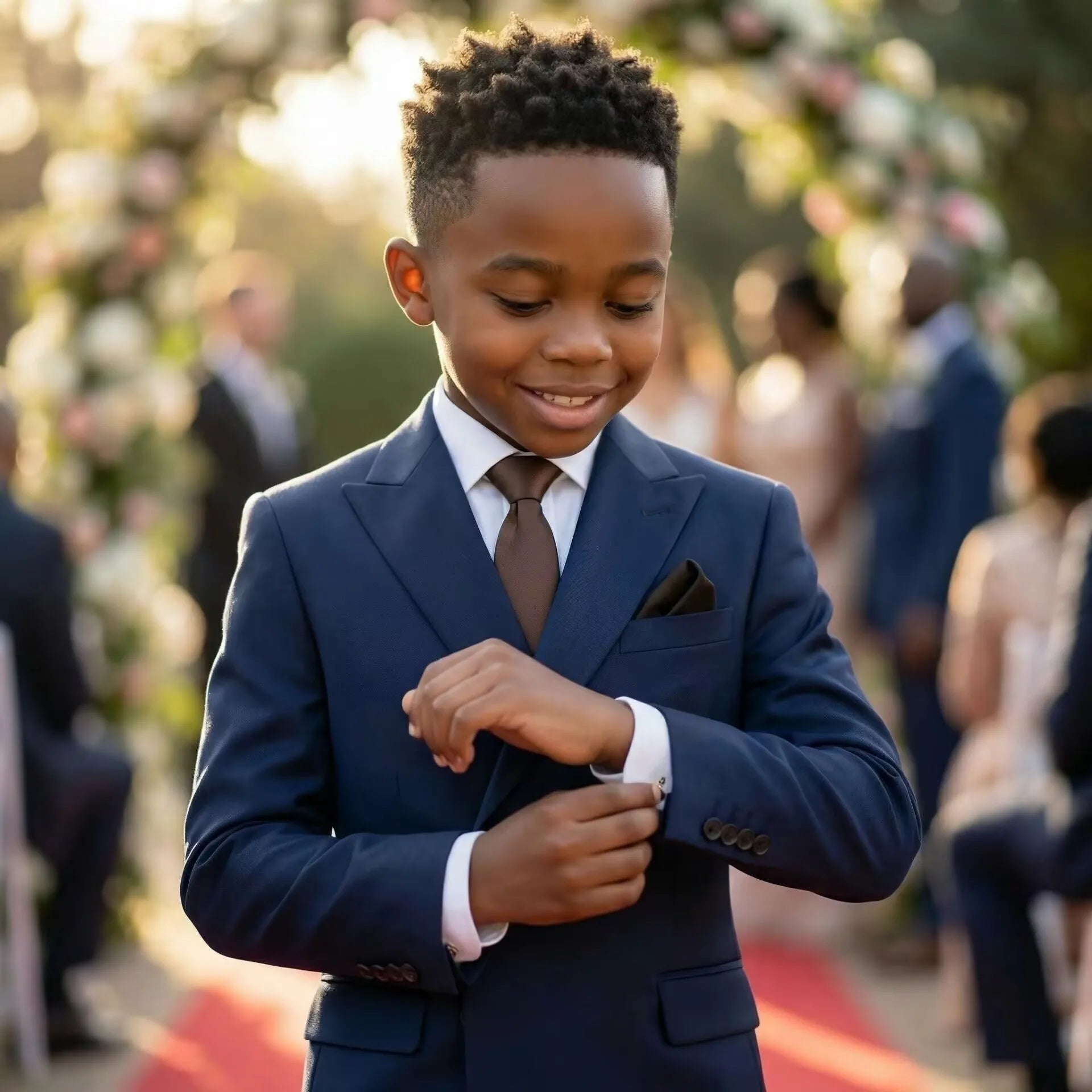 Boys' Double-Breasted Formal Suit Set