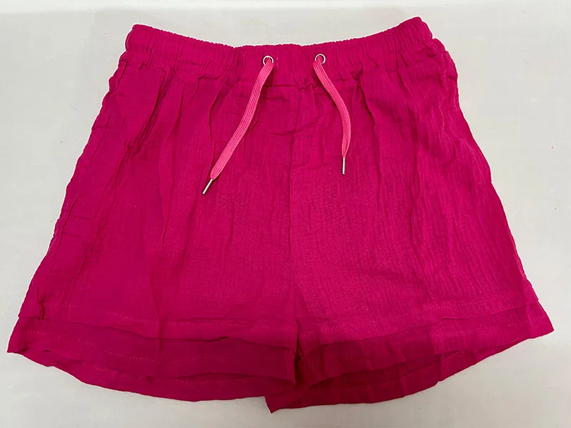 Women's Muslin Button Short Suit Set