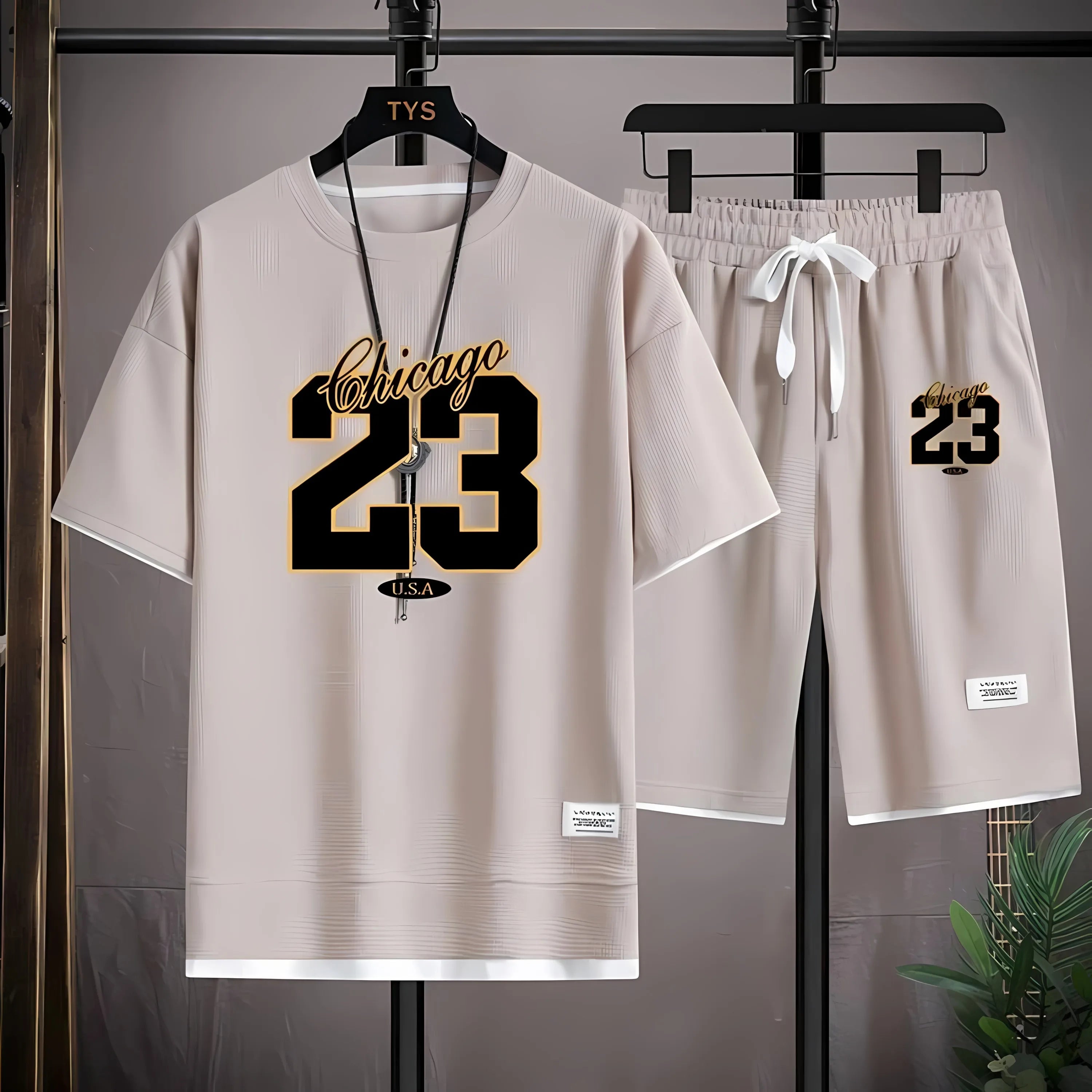 Men's 3D Digital Print T-Shirt & Shorts Set