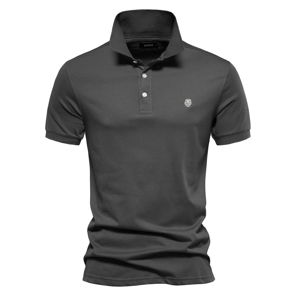 New Alopeson 100% Cotton Embroidery Polo Shirt