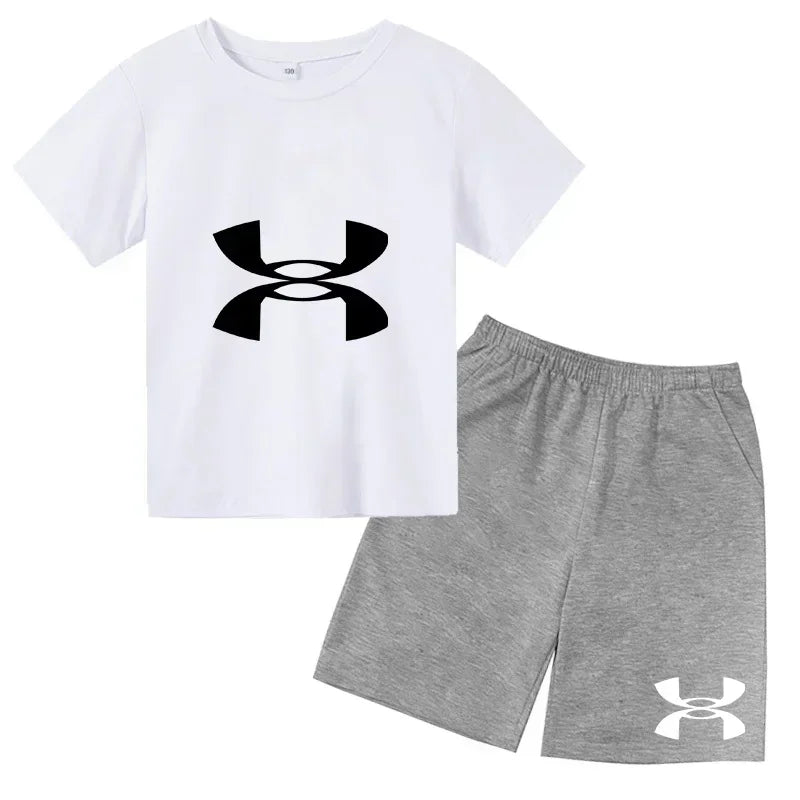 Boys' 3D Print T-Shirt & Shorts Sports Set