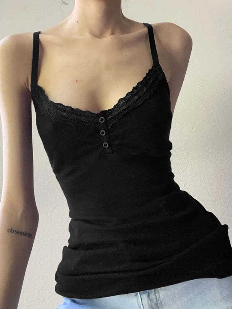 Women's Y2K Button Corset Crop Top
