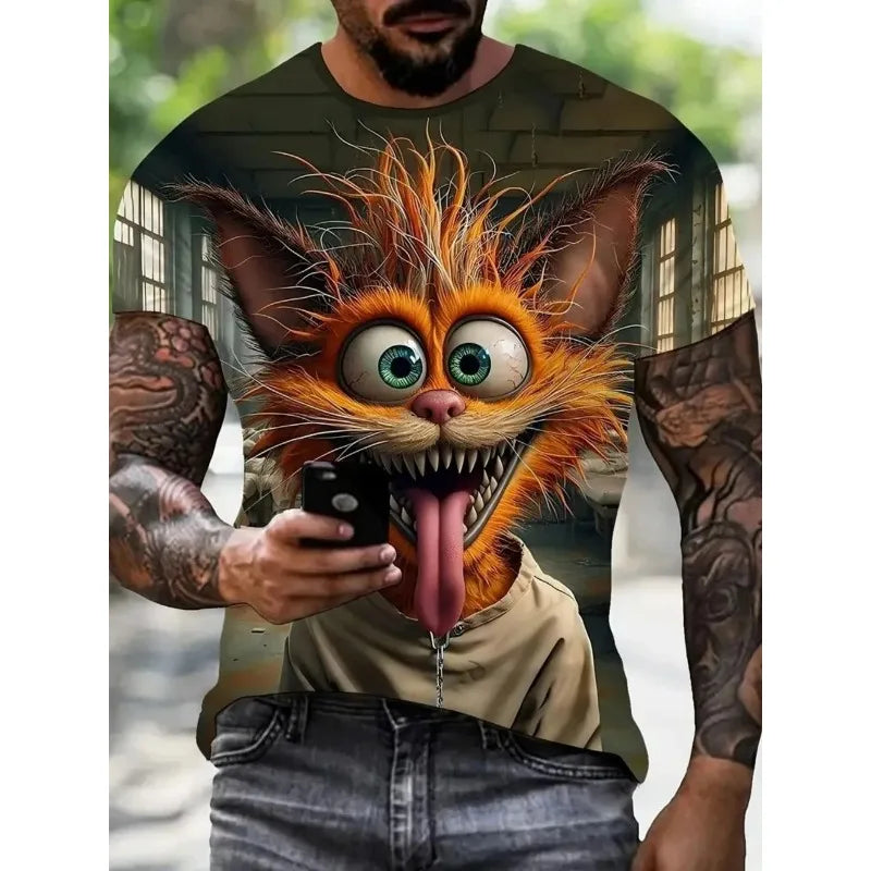 Men's 3D Pattern Print Breathable T-Shirt