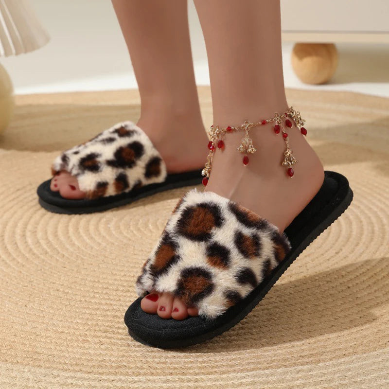 Women's Plush Indoor Slide Slippers