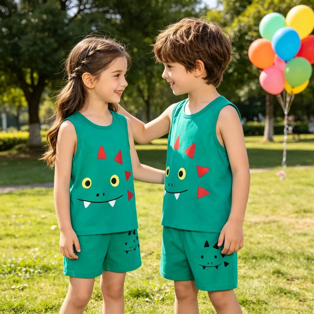 Kids' Vest & Shorts Summer Tank Set