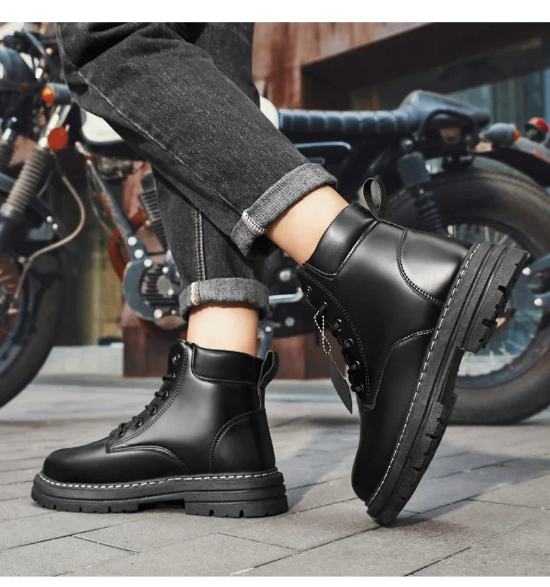 Men's Lace-Up High-Top Ankle Boots