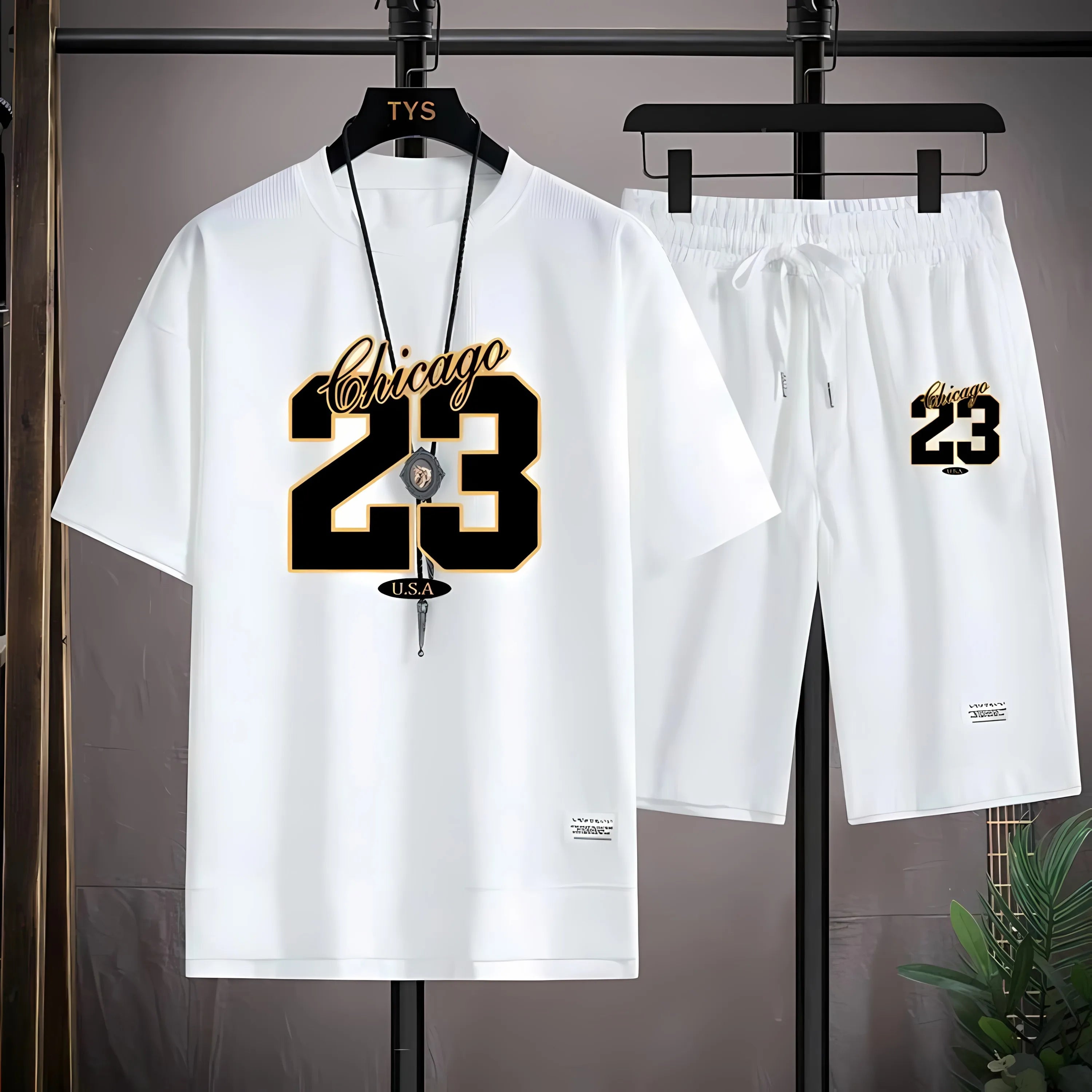 Men's 3D Digital Print T-Shirt & Shorts Set