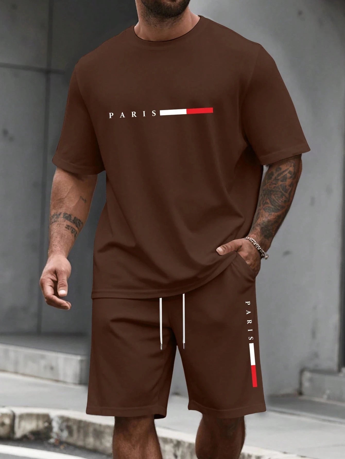 Men's O-Neck T-Shirt & Shorts Casual Set