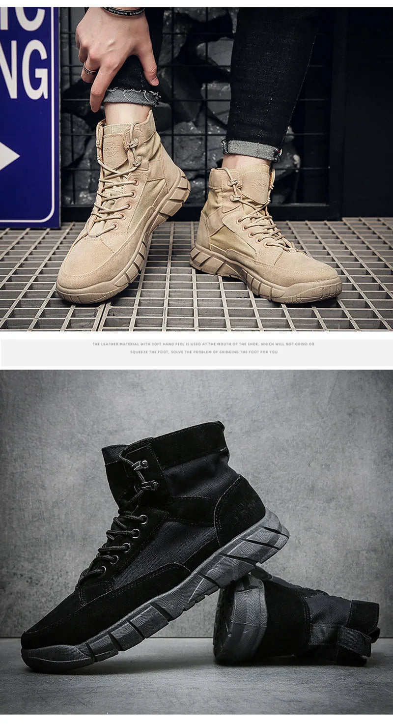 Men's Flat Sole Lace-Up Ankle Boots