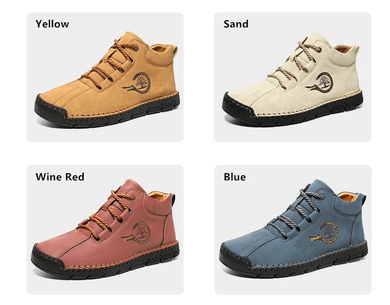 Men's Handmade Leather Outdoor Ankle Boots