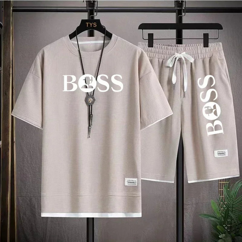 Men's Breathable T-Shirt & Shorts Sports Set