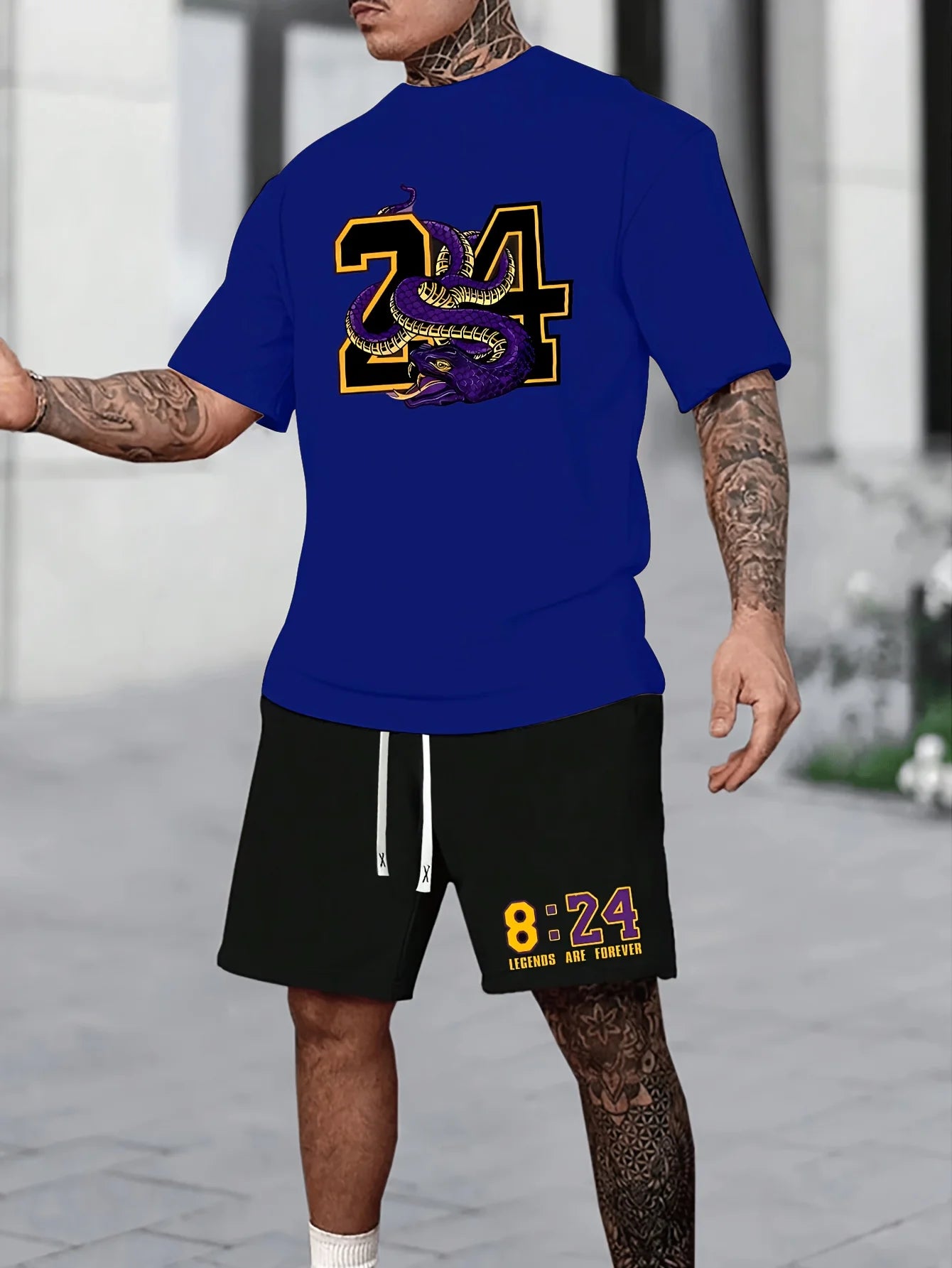 Men's Chicago Print T-Shirt & Shorts Set