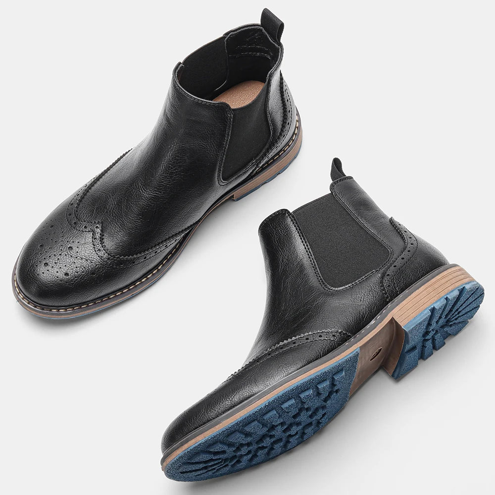 Men's Retro Leather Chelsea Boots