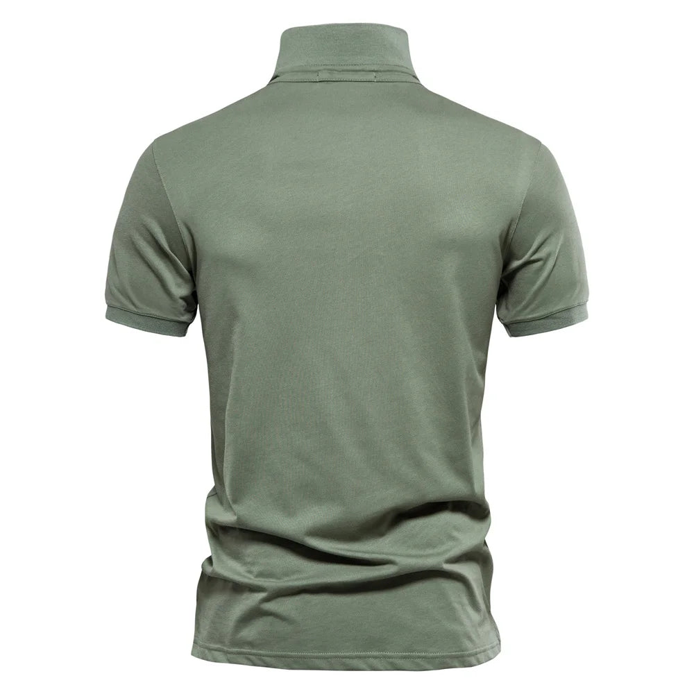 New Alopeson 100% Cotton Embroidery Polo Shirt