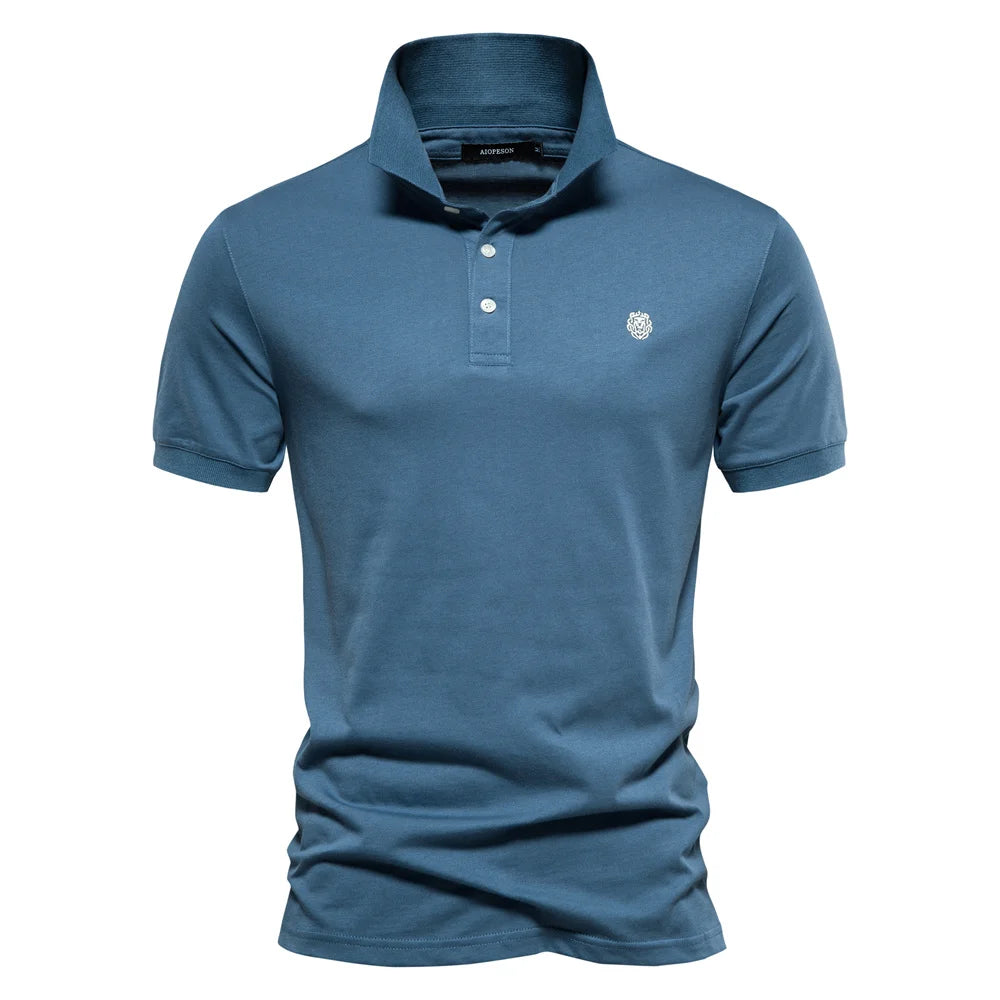 New Alopeson 100% Cotton Embroidery Polo Shirt