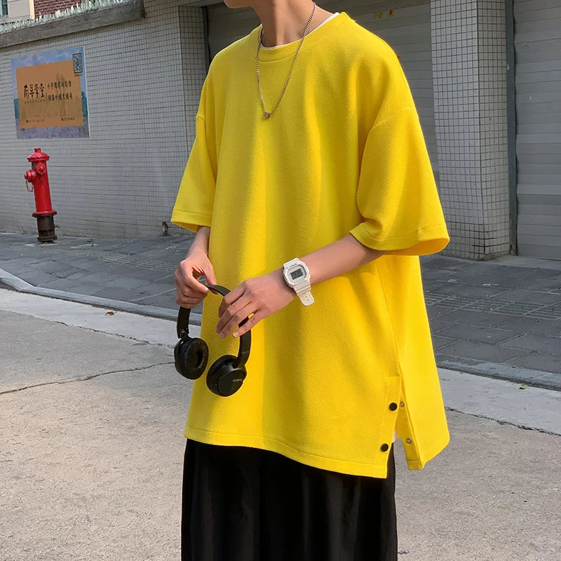 Men's Oversized Side-Slit Basic T-Shirt