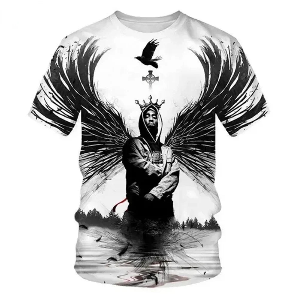 Men's 2Pac Hip-Hop Graphic T-Shirt