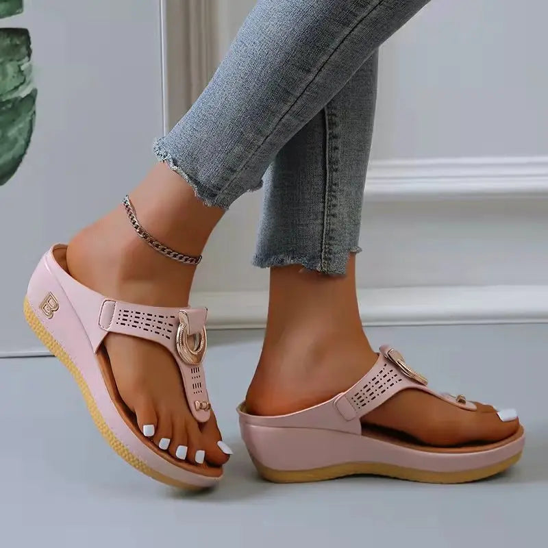 Women's Platform Wedge Flip-Flop Sandals
