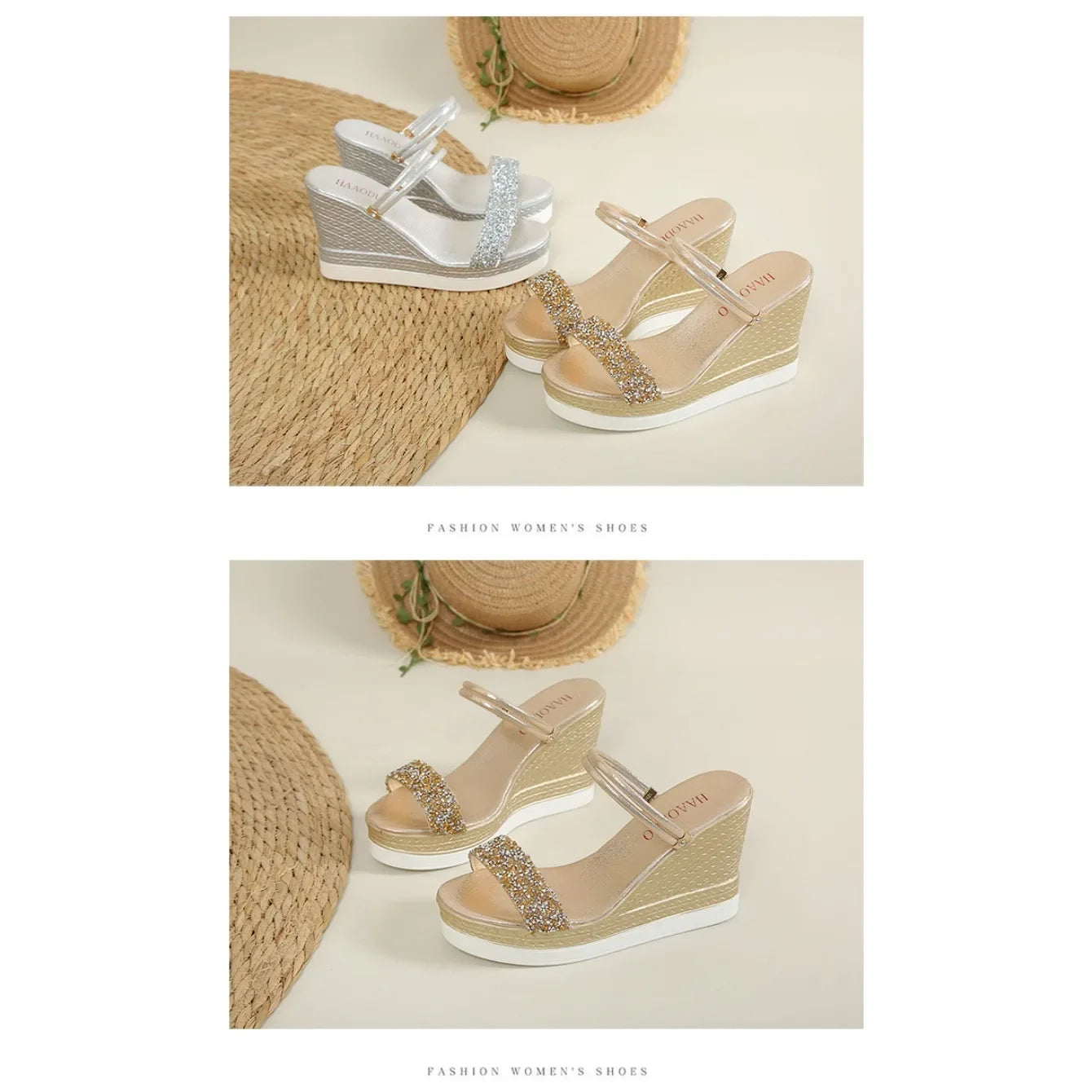 Women's Wedge Platform Slip-On Sandals