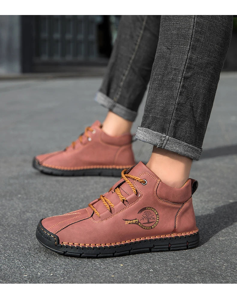 Men's Handmade Leather Outdoor Ankle Boots