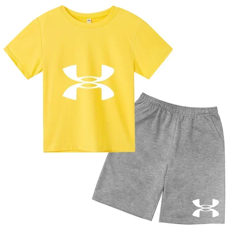 Boys' 3D Print T-Shirt & Shorts Sports Set