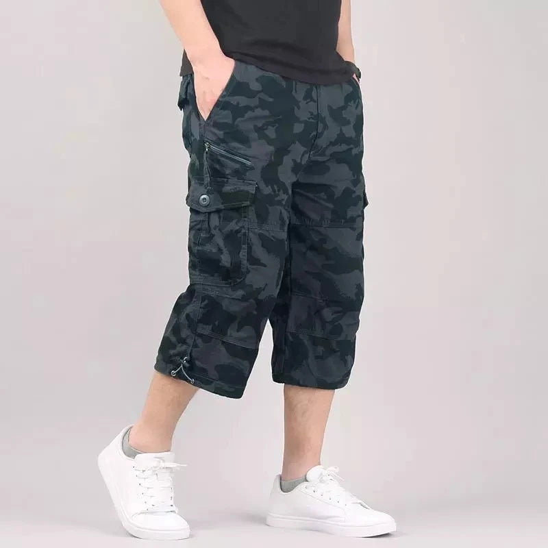 DOUSE Men's Multi-Pocket Cargo Shorts – Military Tactical Cotton Capri Pants