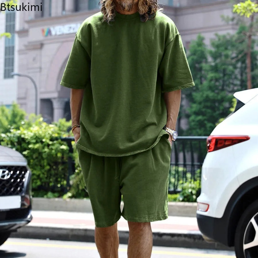Men's Oversized Casual Sports T-Shirt & Shorts Set