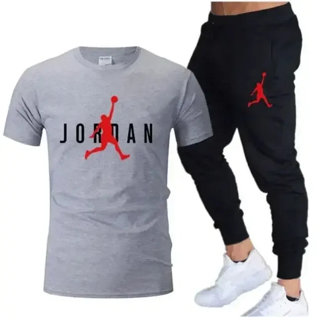 Men's Printed Leisure T-Shirt & Shorts Set