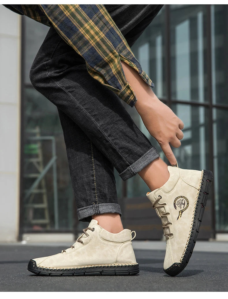 Men's Handmade Leather Outdoor Ankle Boots
