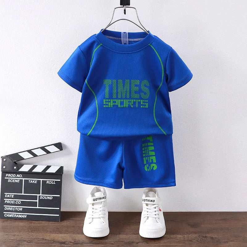 Boys' Korean Letter Print Sports Set