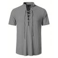 Men's Cotton Linen V-Neck Retro Shirt