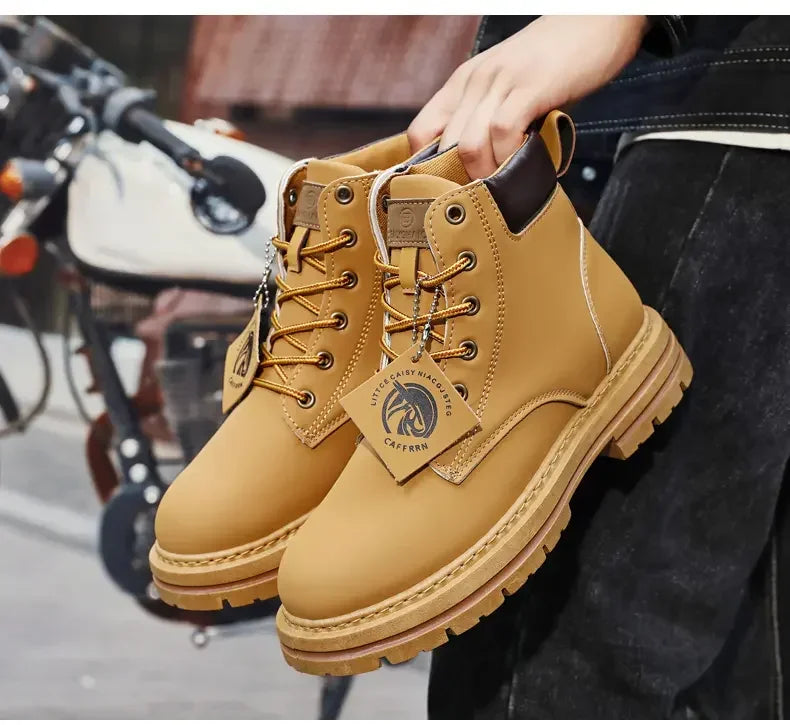 Men's Lace-Up High-Top Ankle Boots