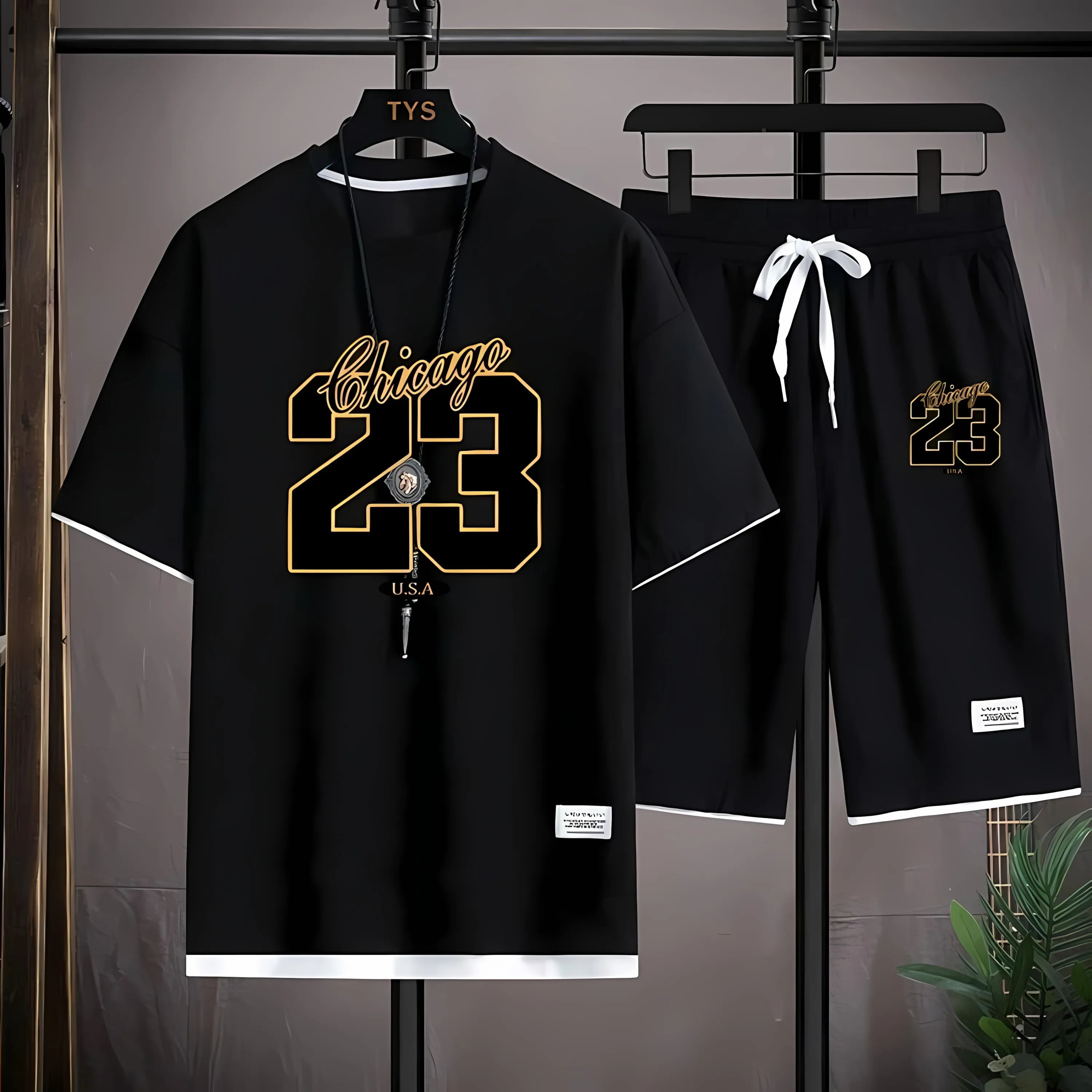 Men's 3D Digital Print T-Shirt & Shorts Set