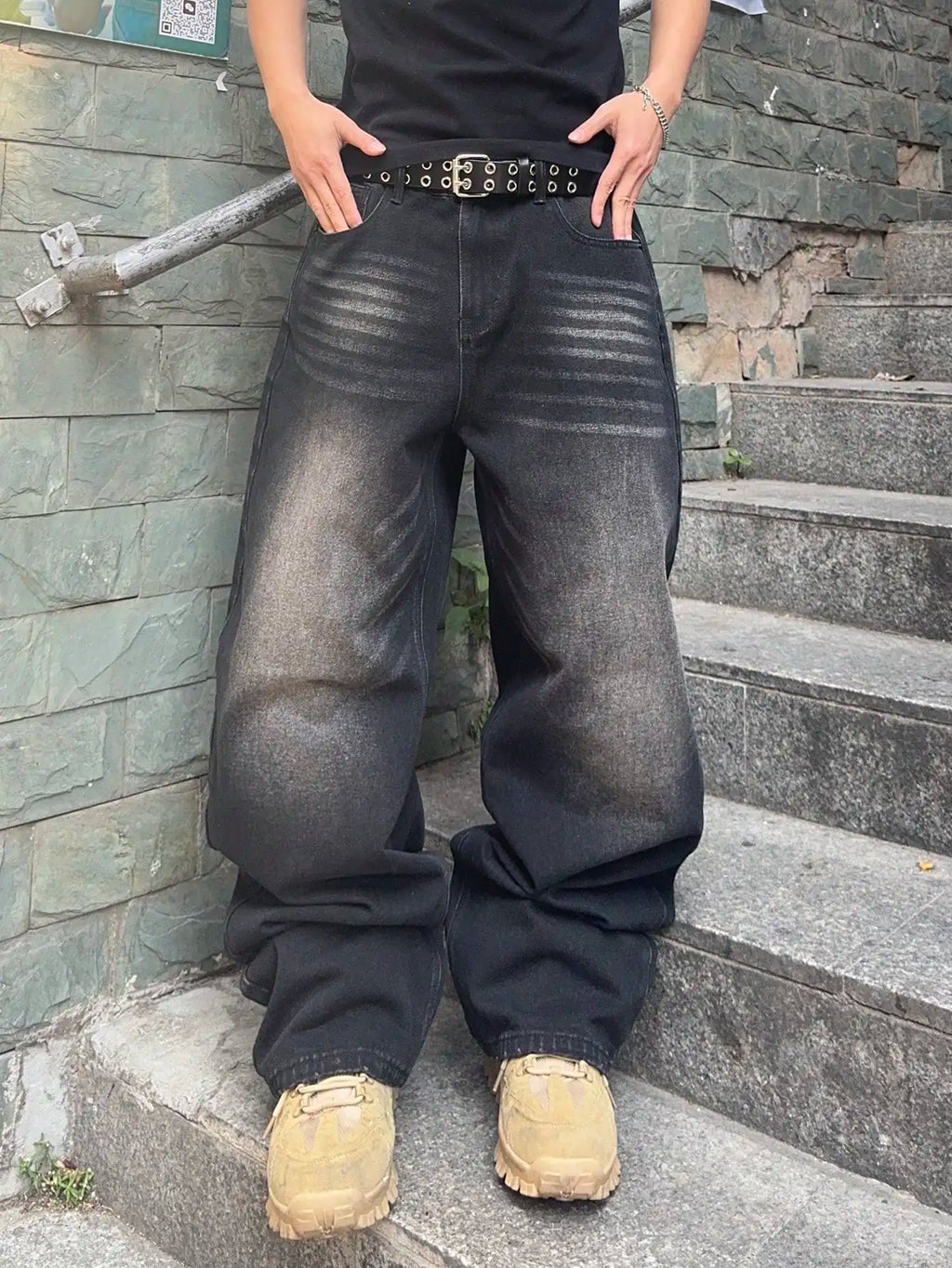Men's Y2K Baggy Wide-Leg Denim Jeans