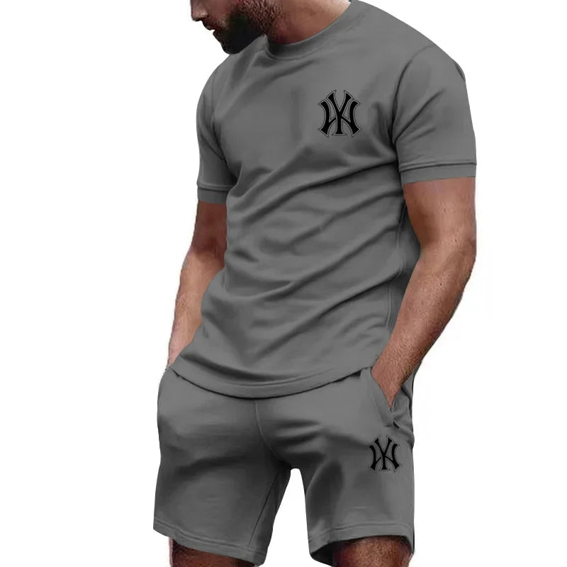 Men's Printed T-Shirt & Pants Sports Set