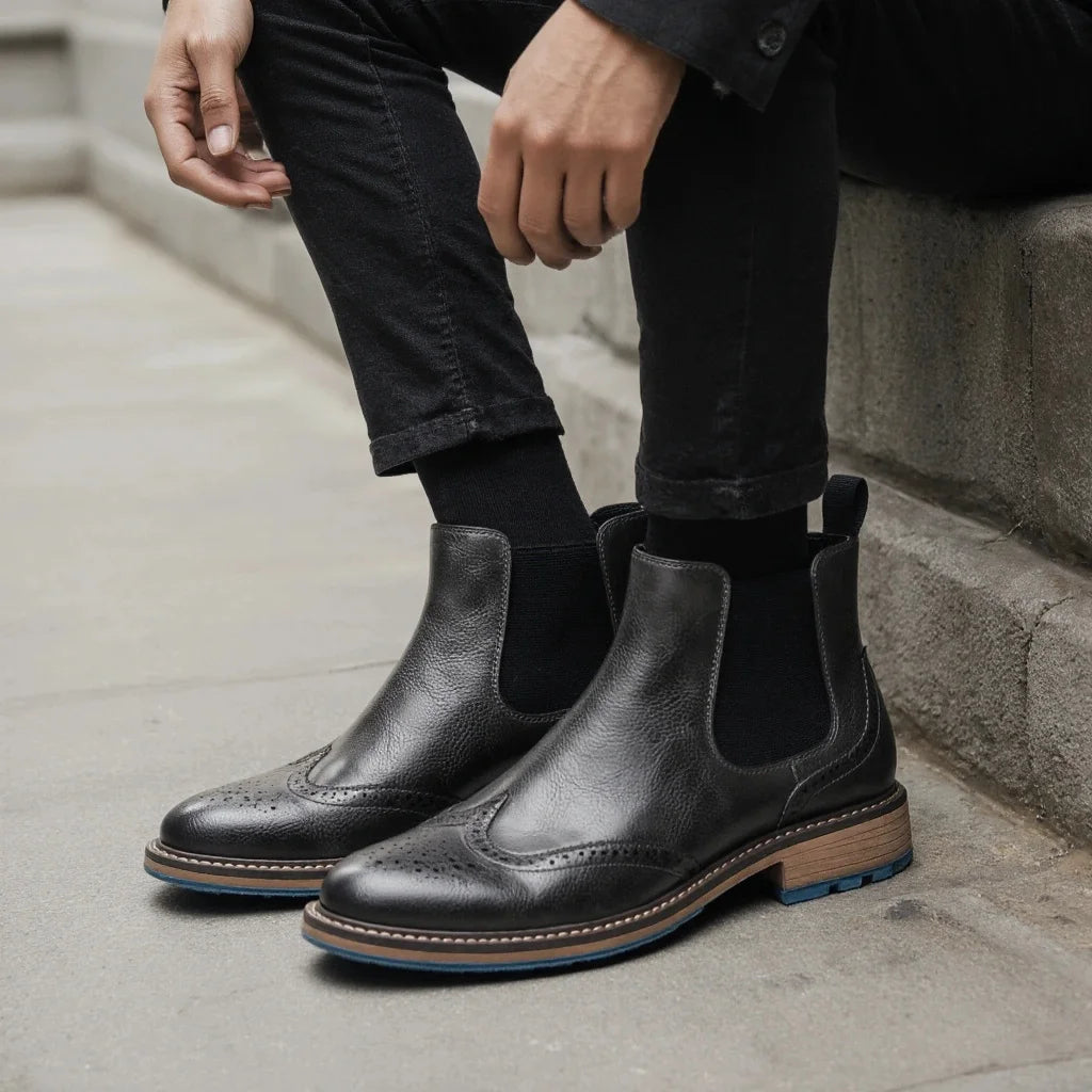 Men's Retro Leather Chelsea Boots