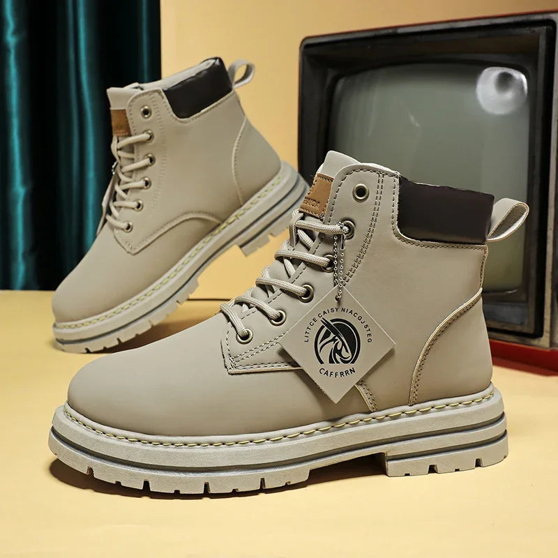 Men's Lace-Up High-Top Ankle Boots