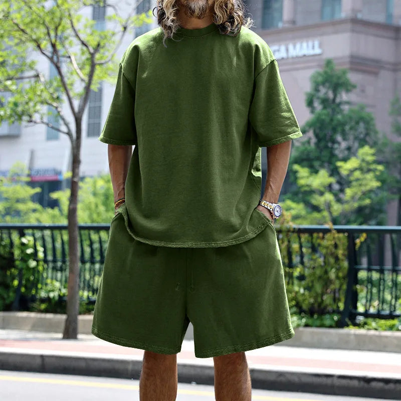 Men's Oversized Casual Sports T-Shirt & Shorts Set