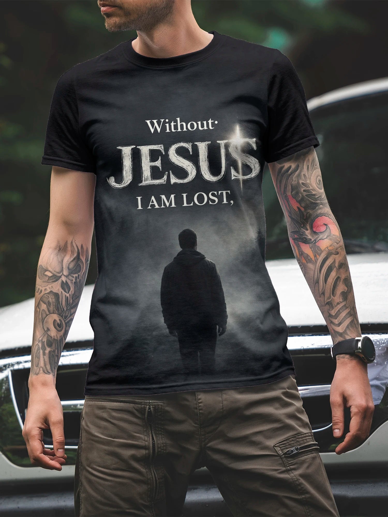 Men's 3D Print Crew-Neck Casual T-Shirt