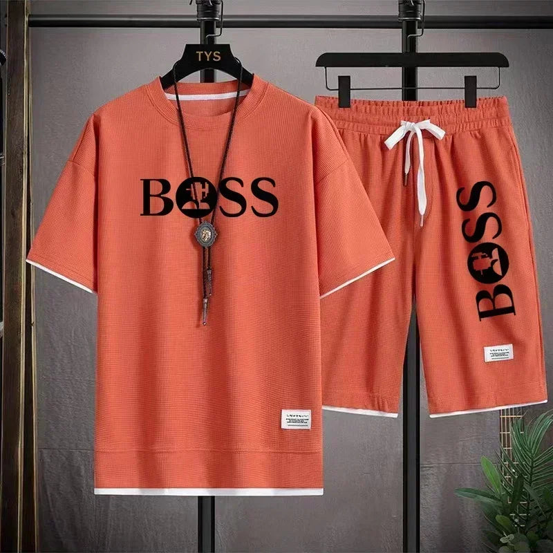 Men's Breathable T-Shirt & Shorts Sports Set