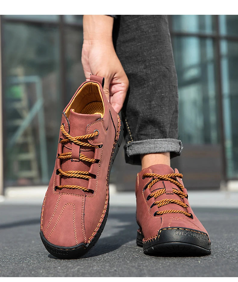 Men's Handmade Leather Outdoor Ankle Boots
