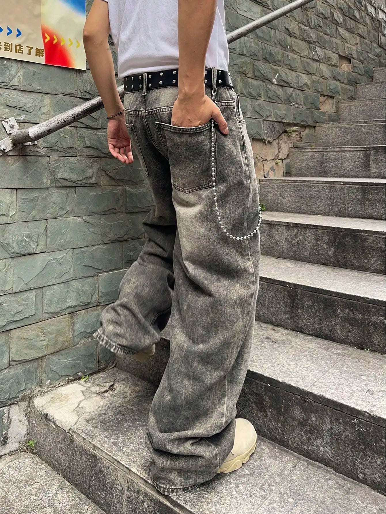 Men's Y2K Baggy Wide-Leg Denim Jeans