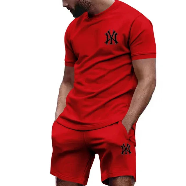 Men's Printed T-Shirt & Pants Sports Set