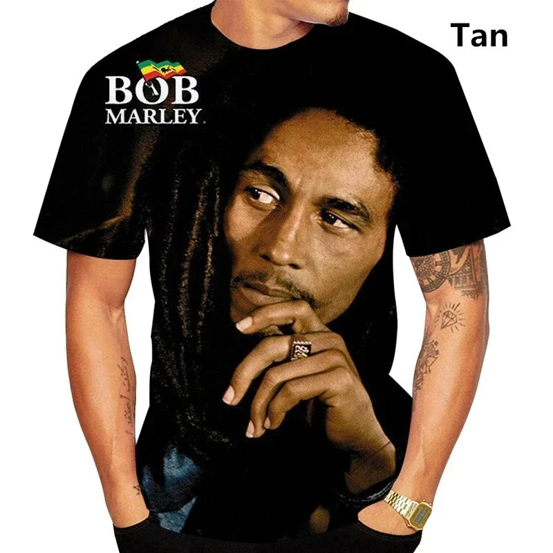 Men's Bob Marley 3D Print Graphic T-Shirt